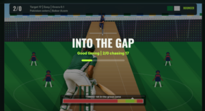 Gameplay screen timing the swing