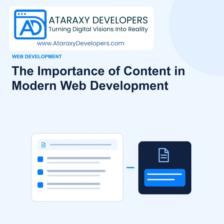 The Importance of Content in Modern Web Development — Ataraxy Developers editorial illustration.