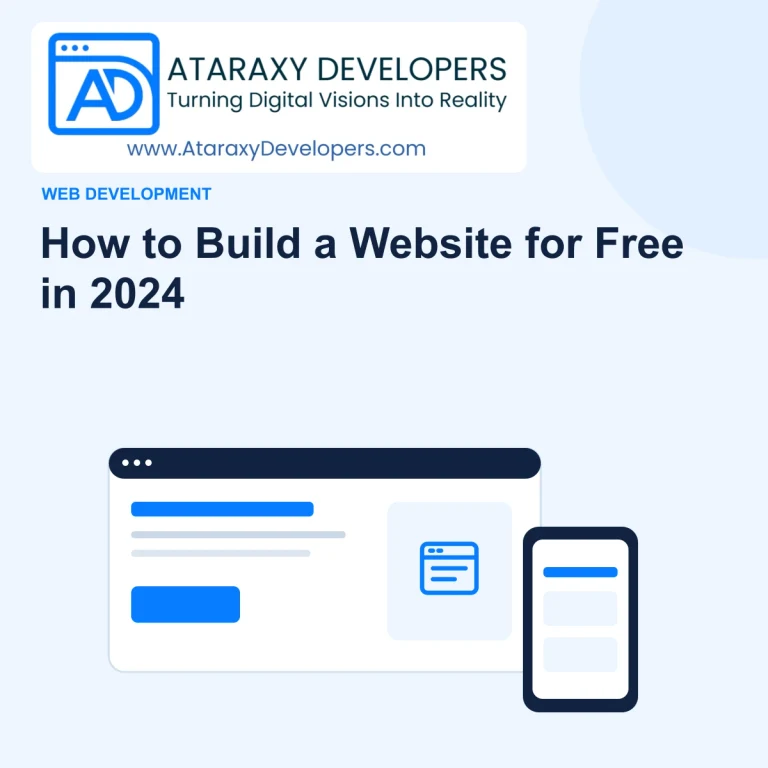 How to Build a Website for Free in 2024 — Ataraxy Developers editorial illustration.