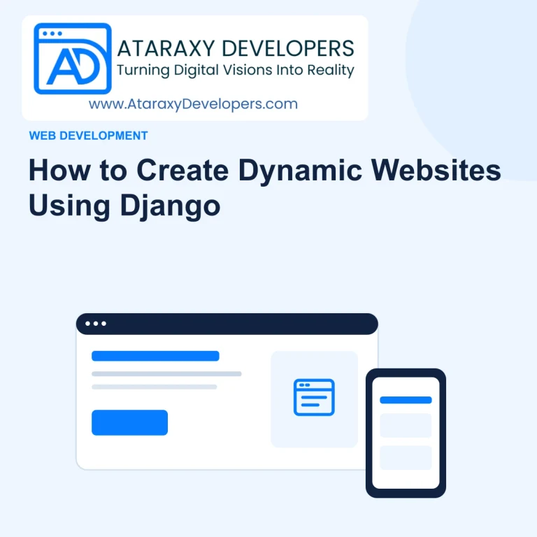 How to Create Dynamic Websites Using Django — Ataraxy Developers editorial illustration.