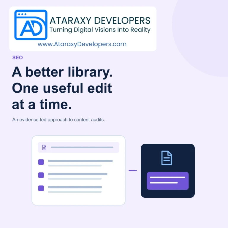 How to Run an AI-Assisted Content Audit for a Large Blog Library — Ataraxy Developers editorial illustration.
